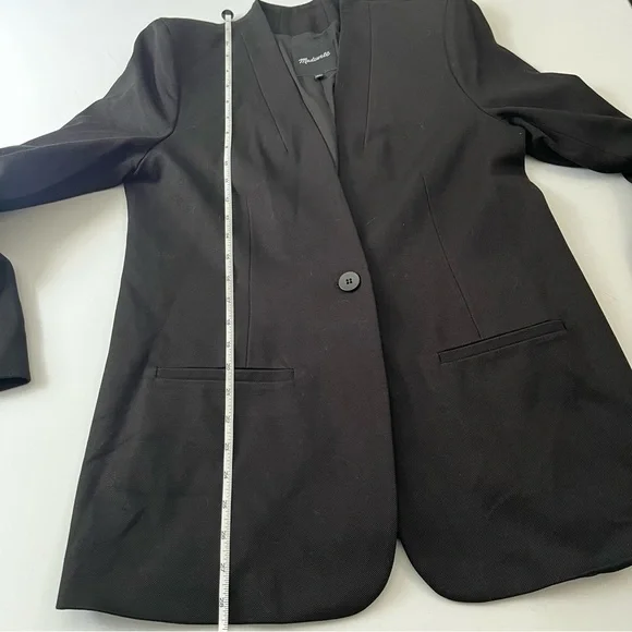 Madewell Classic Black Tribune Collarless Blazer Size 10 - Picture 10 of 11